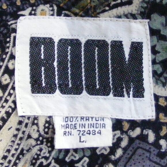 BOOM Dress, L, Vintage 80s, Paisley Jumper, Patch pockets, Midi length, Darker - Picture 10 of 11